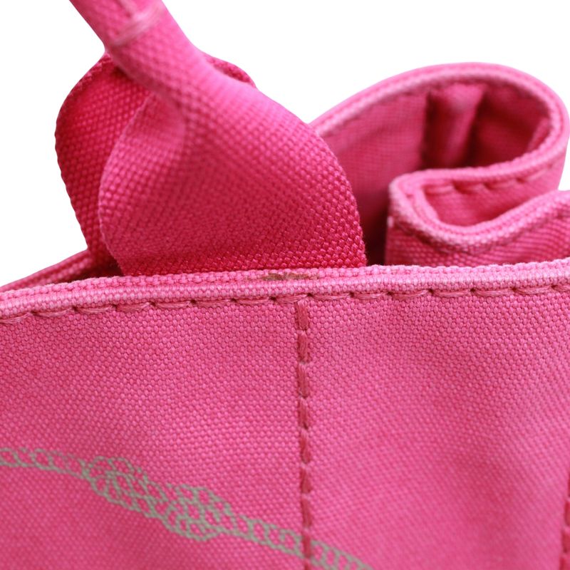 Prada Canapa Canvas Pink Purple Tote Bag Gold B2439g