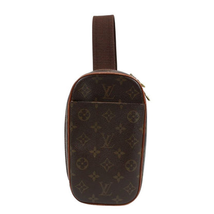 Louis Vuitton Pochette Gange Monogram Leather ×pvc Brown Body Bag Gold M51870