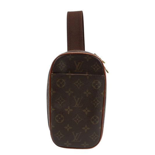 Louis Vuitton Pochette Gange Monogram Leather ×pvc Brown Body Bag Gold M51870