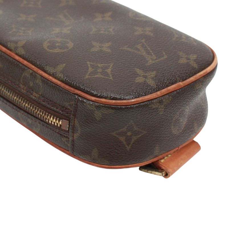 Louis Vuitton Pochette Gange Monogram Leather ×pvc Brown Body Bag Gold M51870