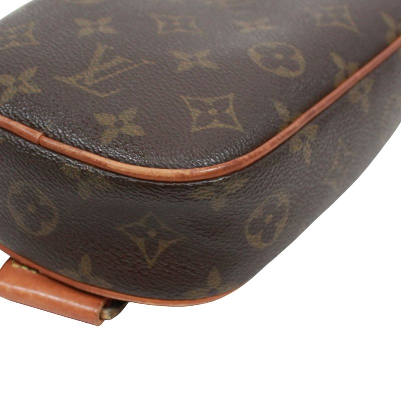 Louis Vuitton Pochette Gange Monogram Leather ×pvc Brown Body Bag Gold M51870