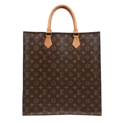 Louis Vuitton Sac Plastic Monogram Handbag Leather ×pvc Brown Tote Bag Gold