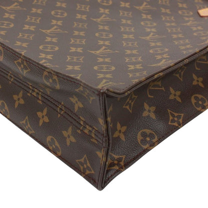 Louis Vuitton Sac Plastic Monogram Handbag Leather ×pvc Brown Tote Bag Gold