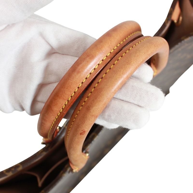 Louis Vuitton Sac Plastic Monogram Handbag Leather ×pvc Brown Tote Bag Gold