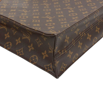 Louis Vuitton Sac Plastic Monogram Handbag Leather ×pvc Brown Tote Bag Gold