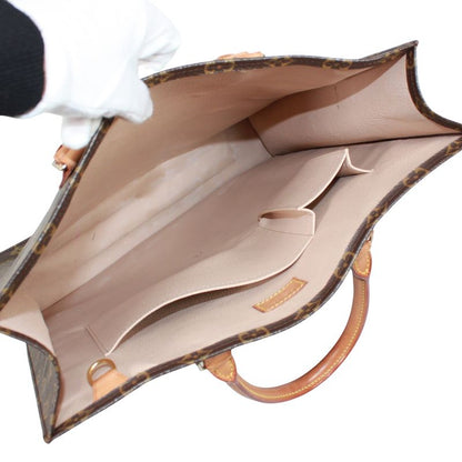 Louis Vuitton Sac Plastic Monogram Handbag Leather ×pvc Brown Tote Bag Gold