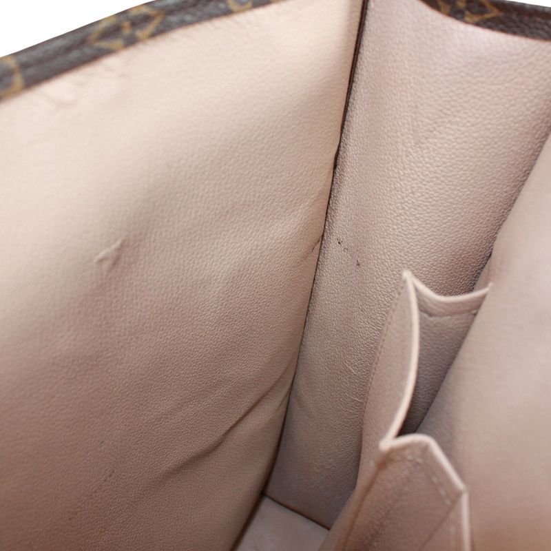 Louis Vuitton Sac Plastic Monogram Handbag Leather ×pvc Brown Tote Bag Gold