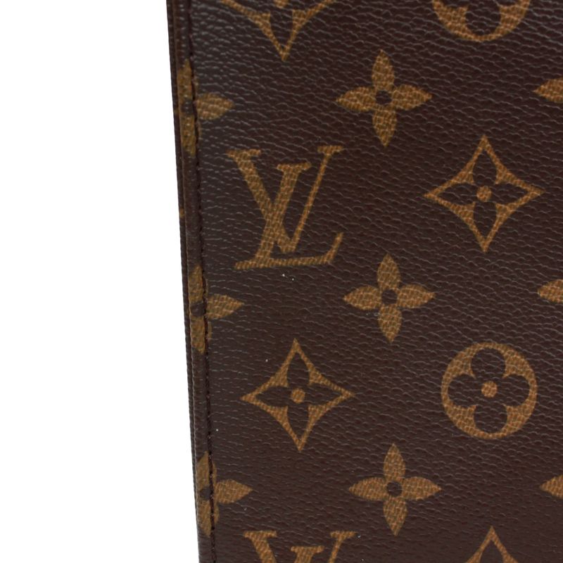 Louis Vuitton Sac Plastic Monogram Handbag Leather ×pvc Brown Tote Bag Gold