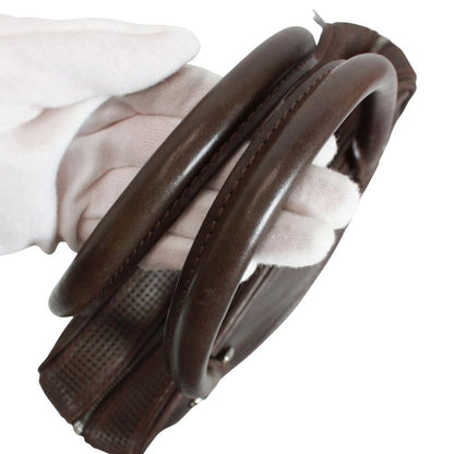 Louis Vuitton Porto Documento Vertical Leather Brown Shoulder Bag Silver