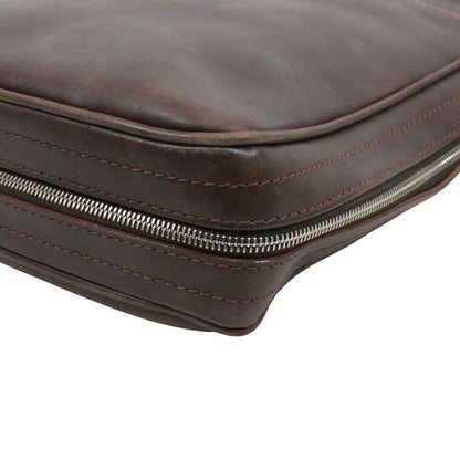 Louis Vuitton Porto Documento Vertical Leather Brown Shoulder Bag Silver