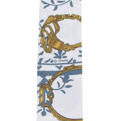 Hermes Twilly Silk Yellow X White X Light Blue Scarf/muffler