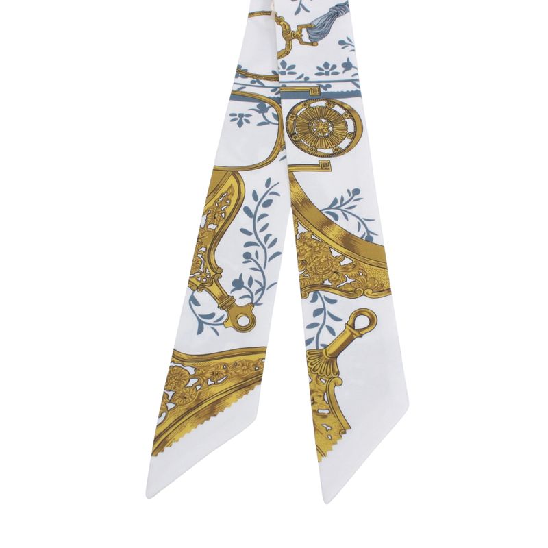 Hermes Twilly Silk Yellow X White X Light Blue Scarf/muffler
