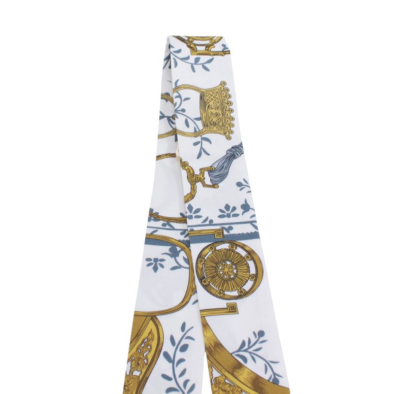 Hermes Twilly Silk Yellow X White X Light Blue Scarf/muffler