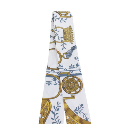Hermes Twilly Silk Yellow X White X Light Blue Scarf/muffler