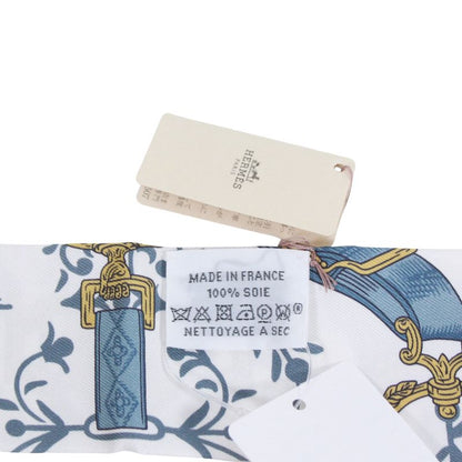 Hermes Twilly Silk Yellow X White X Light Blue Scarf/muffler