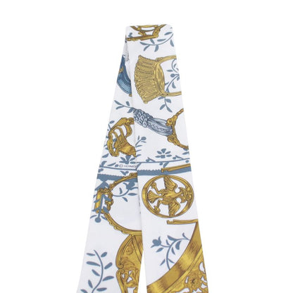 Hermes Twilly Silk Yellow X White X Light Blue Scarf/muffler