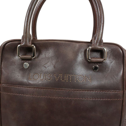 Louis Vuitton Porto Documento Vertical Leather Brown Shoulder Bag Silver