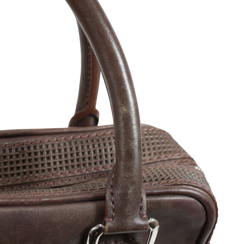 Louis Vuitton Porto Documento Vertical Leather Brown Shoulder Bag Silver