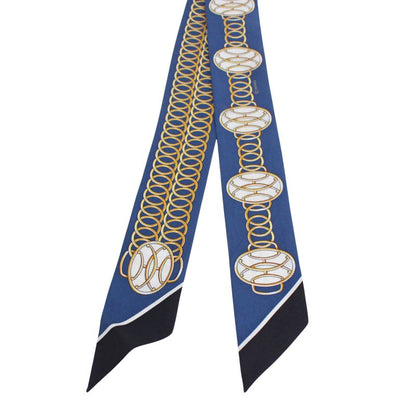 Hermes Twilly Silk Yellow X Blue Scarf/muffler