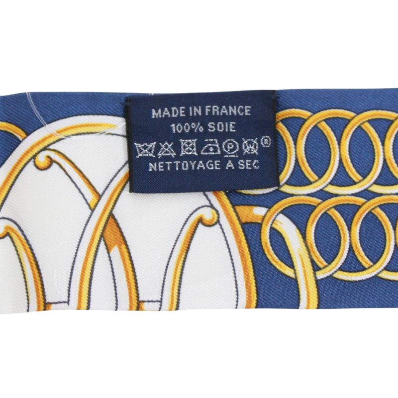 Hermes Twilly Silk Yellow X Blue Scarf/muffler