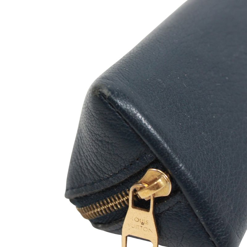 Louis Vuitton Trousse Elisabeth Leather Navy Wallet/accessories Gold