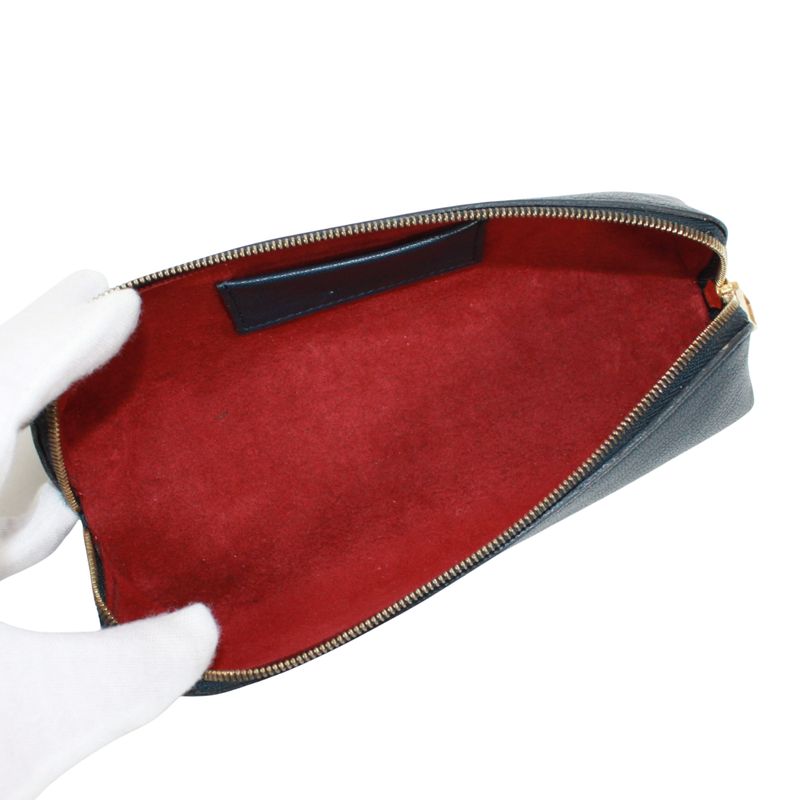 Louis Vuitton Trousse Elisabeth Leather Navy Wallet/accessories Gold