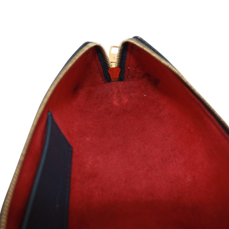 Louis Vuitton Trousse Elisabeth Leather Navy Wallet/accessories Gold