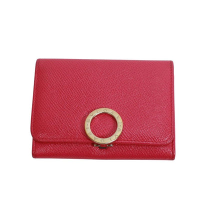 Bvlgari Leather Pink Card Case Gold