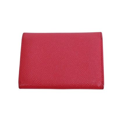 Bvlgari Leather Pink Card Case Gold