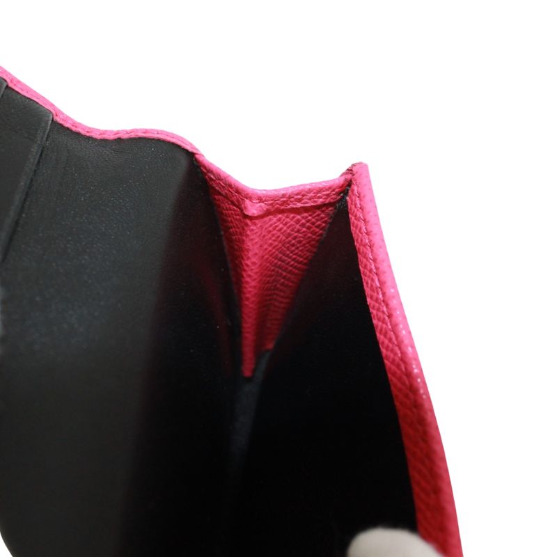 Bvlgari Leather Pink Card Case Gold