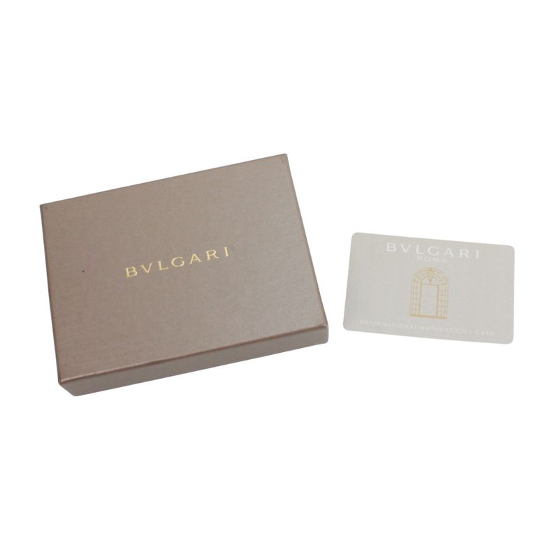 Bvlgari Leather Pink Card Case Gold