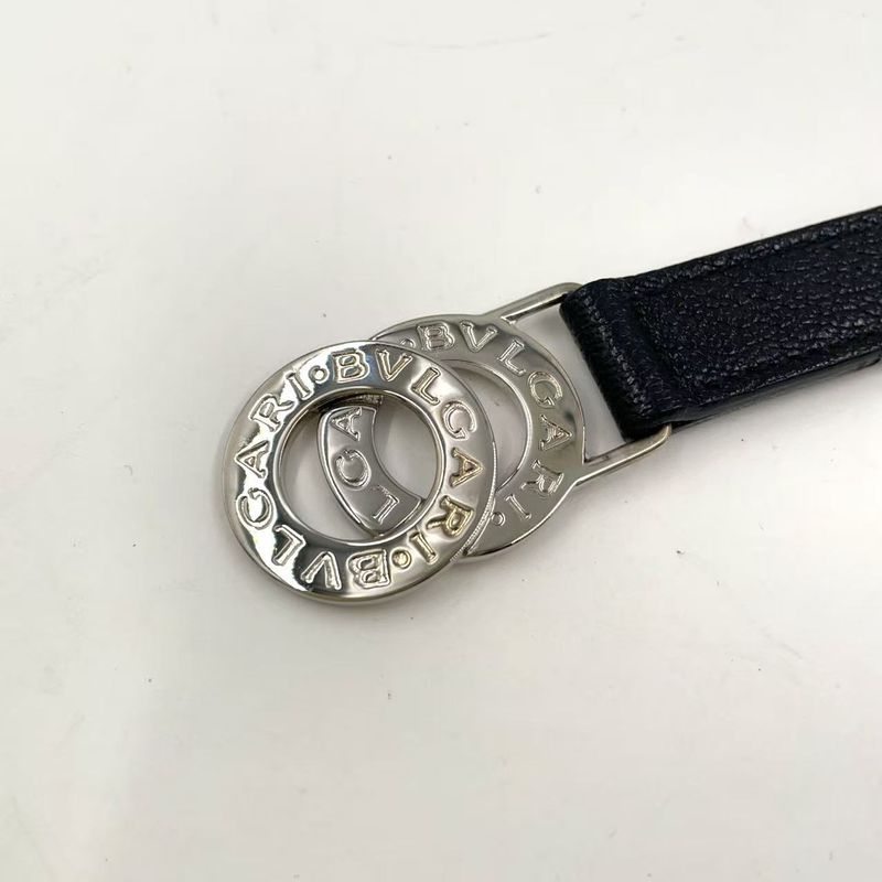 Bvlgari B Zero One Leather ×gp Black Doppiotondo Key Holder Silver