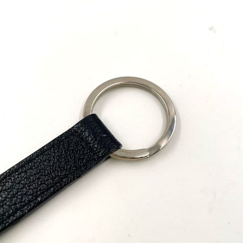 Bvlgari B Zero One Leather ×gp Black Doppiotondo Key Holder Silver