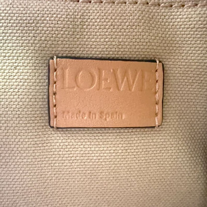 Loewe Round Leather X Canvas Brown Backpack Silver