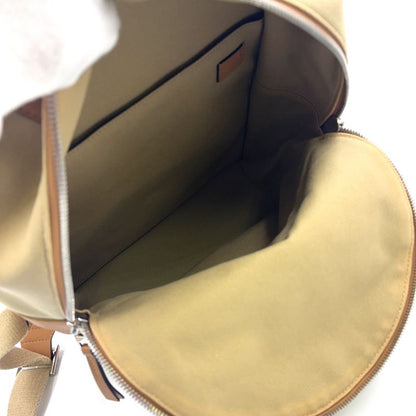 Loewe Round Leather X Canvas Brown Backpack Silver