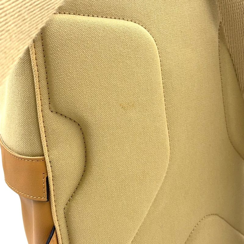 Loewe Round Leather X Canvas Brown Backpack Silver