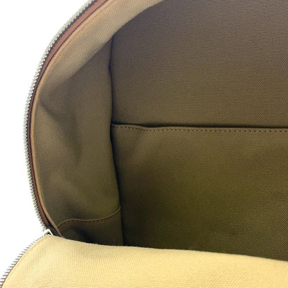 Loewe Round Leather X Canvas Brown Backpack Silver