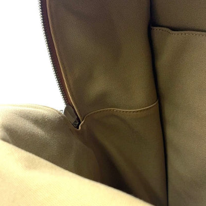 Loewe Round Leather X Canvas Brown Backpack Silver