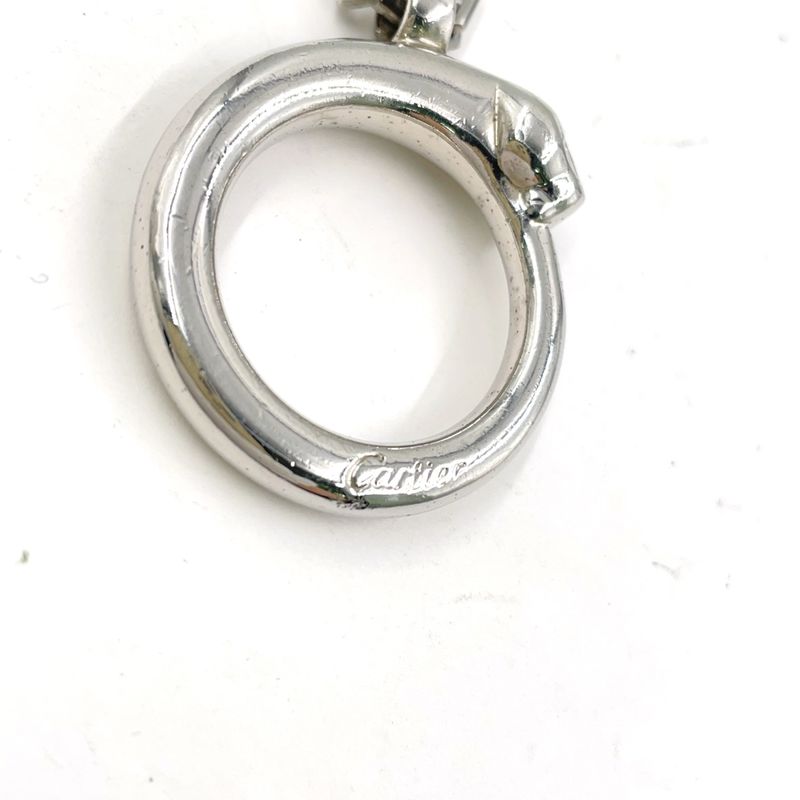 Cartier Panthere Charm Key Holder Metal Silver Necklace