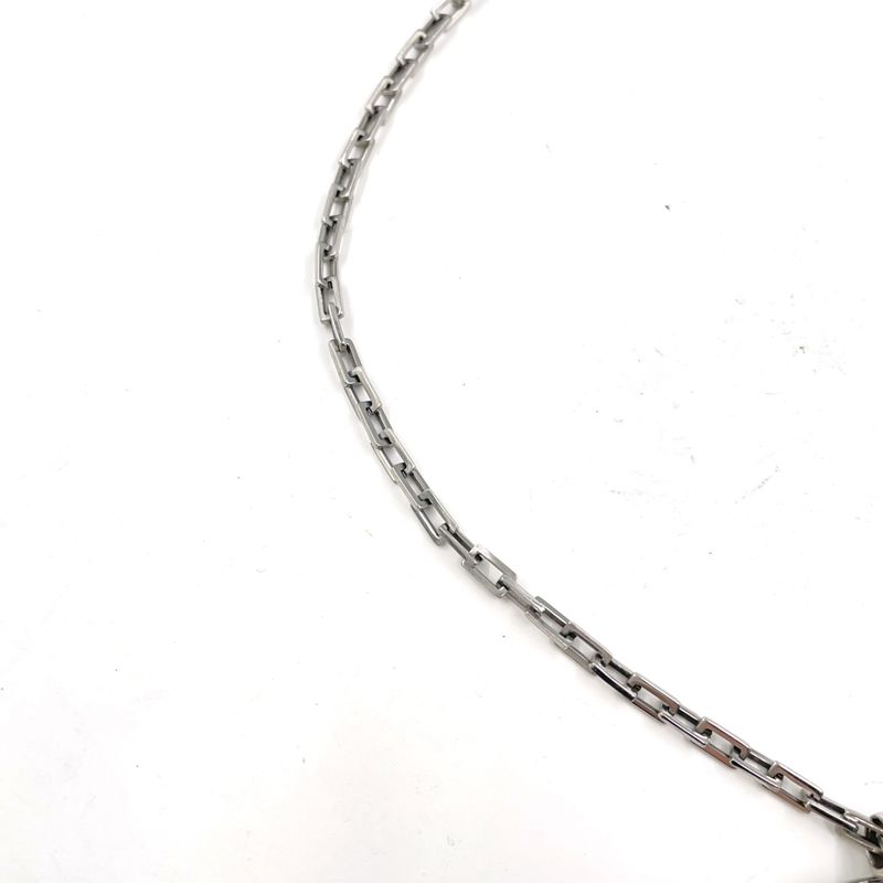 Cartier Panthere Charm Key Holder Metal Silver Necklace