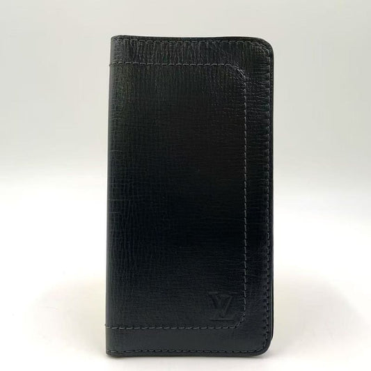 Louis Vuitton Porto Valeur Cult Cles Di Utah Leather Black Bifold Long Wallet