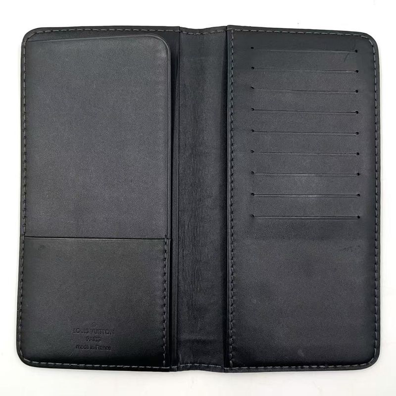 Louis Vuitton Porto Valeur Cult Cles Di Utah Leather Black Bifold Long Wallet