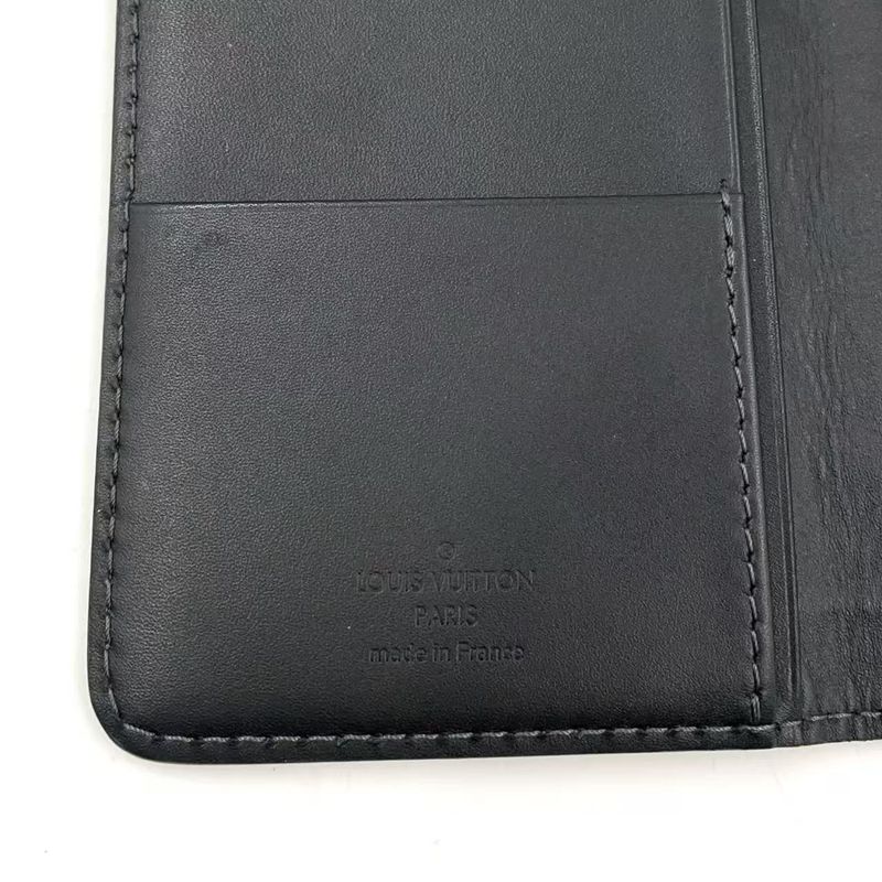 Louis Vuitton Porto Valeur Cult Cles Di Utah Leather Black Bifold Long Wallet
