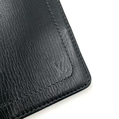 Louis Vuitton Porto Valeur Cult Cles Di Utah Leather Black Bifold Long Wallet