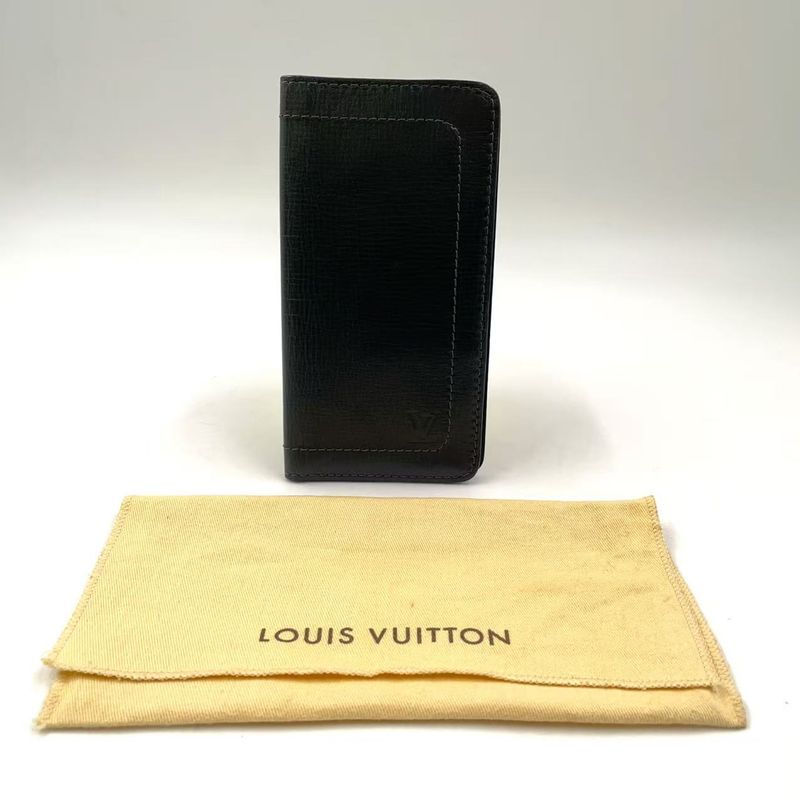 Louis Vuitton Porto Valeur Cult Cles Di Utah Leather Black Bifold Long Wallet