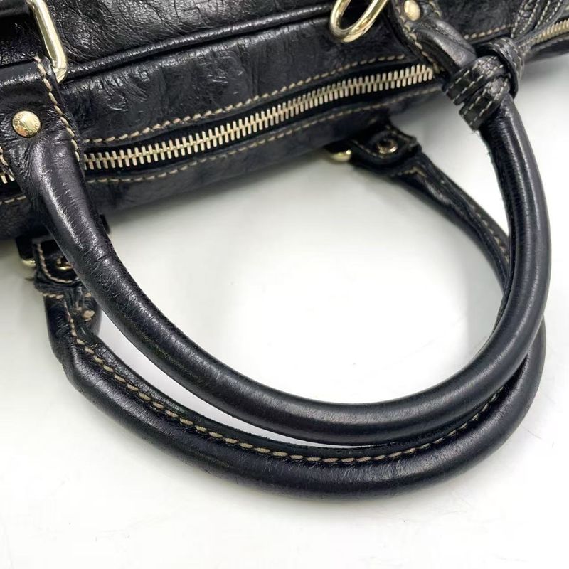 Gucci GG Prime Leather Black Business Bag Gold 201480