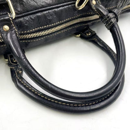 Gucci GG Prime Leather Black Business Bag Gold 201480