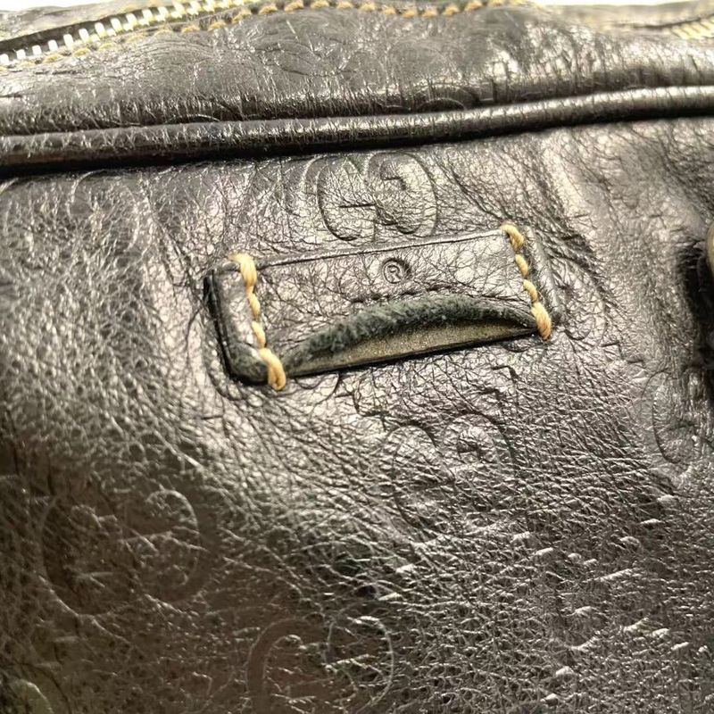 Gucci GG Prime Leather Black Business Bag Gold 201480