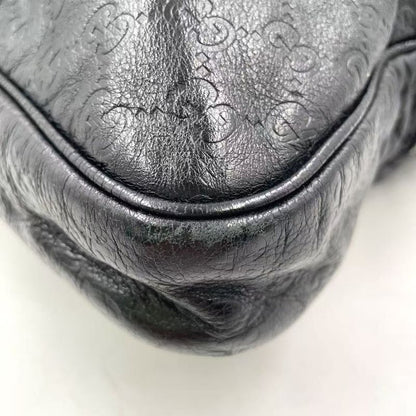 Gucci GG Prime Leather Black Business Bag Gold 201480