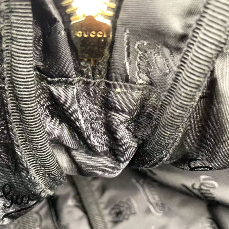 Gucci GG Prime Leather Black Business Bag Gold 201480